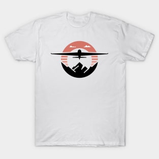 Glider Sailplane Biplane aerial floating soaring T-Shirt